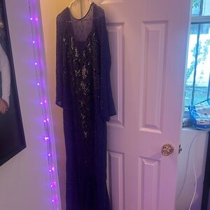 Elegant Blue Sequin Gown